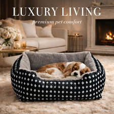 Cuddler Small Dog or Cat Bed, Black 19" X 15"