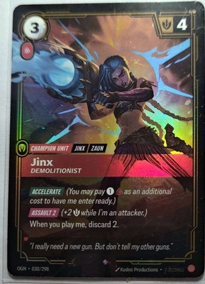 リフトバウンド　riftbound ジャックス　オーバーナンバー Jinx - Demolitionist 030/298 Riftbound TCG Origins NM League of