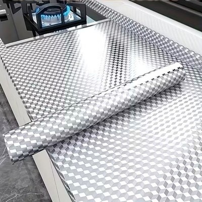 16ft Kitchen Aluminum Foil Self-Adhesive Oil-Proof Sticker, Waterproof