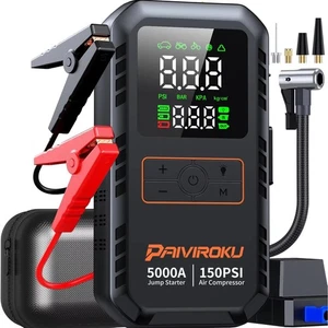 4-IN-1 16000Mah Car Jump Starter with Air Compressor