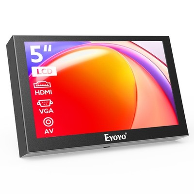 Mini 5-Zoll-Monitor HDMI/VGA/AV/BNC-Video Bildschirm 5V 2A CCTV Car PC Display