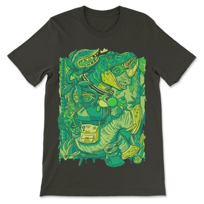 Ten Hundred ''10 Hun'' ''Green Rhino'' T-Shirt L Black New Mario Grogu Iguana
