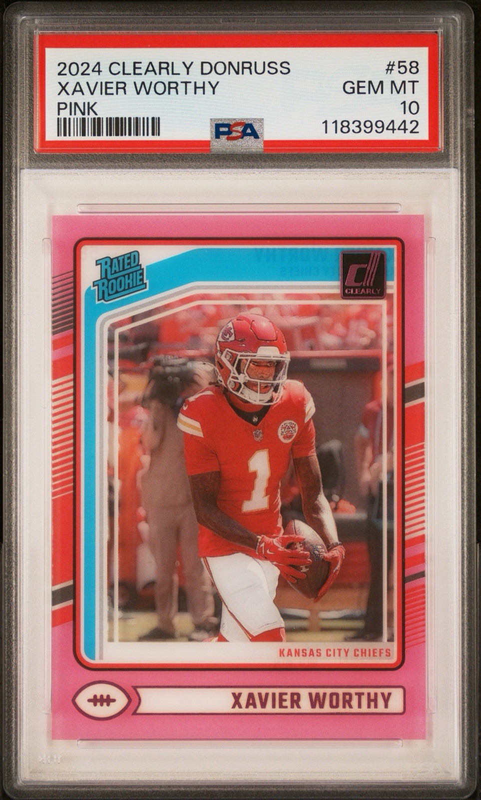 Xavier Worthy Panini Clearly Donruss #58 Pink