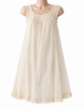 Vintage Vanity Fair Cream Chiffon Babydoll Nightie Nylon Sheer S 1960s