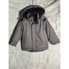 Calvin Klein Jeans Kids Grey Puffer Jacket Fleece Lined Hooded Coat 4T