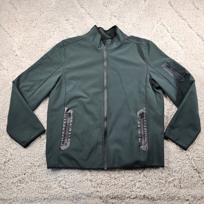 Field & Stream Fleece Jacket Full Zip Mock Neck Green Mens Large Polyester
