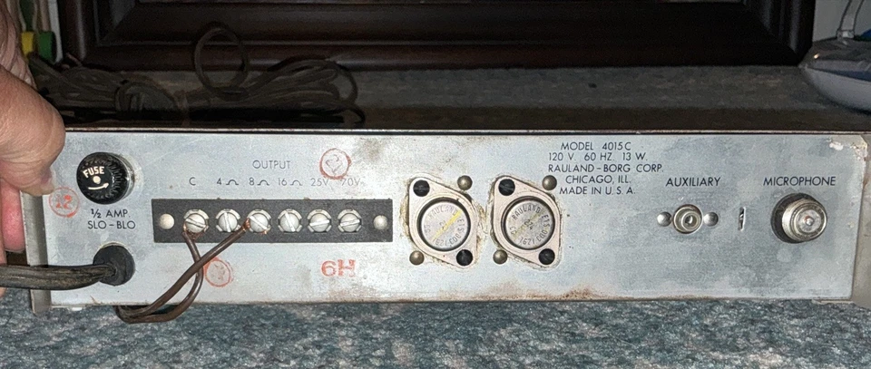 Vintage Rauland-Borg Modell 4015C Mikrofon / Aux Verstärker - Solid State - Bild 4 von 4