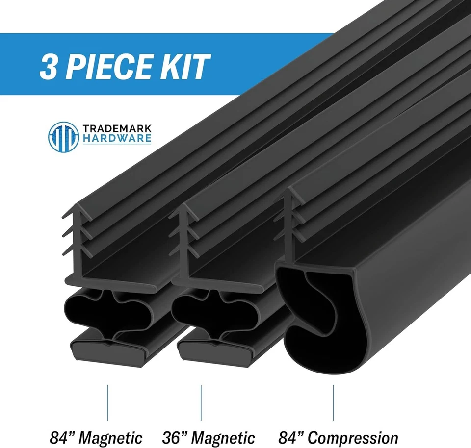 Kit de sellado de puerta TMH Kerf - 36"x84" desmontaje magnético contra la intemperie Foto 4 de 4