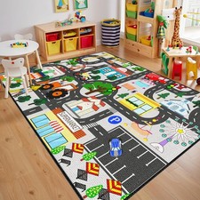 Carpet for Bedroom - Car Rug 5x7 Feet, Kid Educational Traffic Carpet Town Ci...
