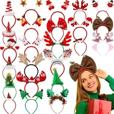 24 Pcs Christmas Headbands Fun Holiday Headbands with Different Designs Cute ...