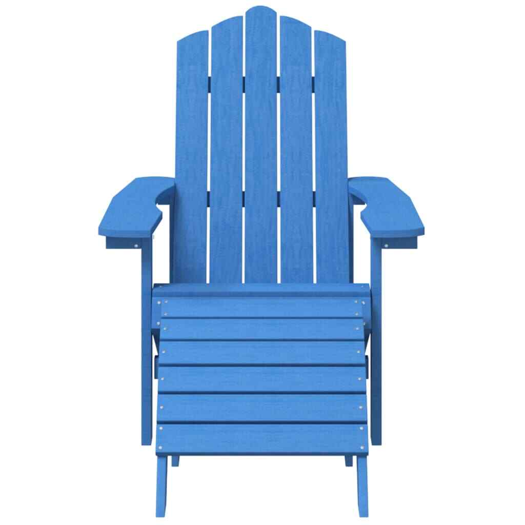Adirondack Chairs with Footstool Outdoor Beach Chair Lounge Garden HDPE