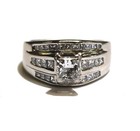 GIA 14K white gold princess diamond engagement 2.02ct Natural ring 8.5g estate — photo 1