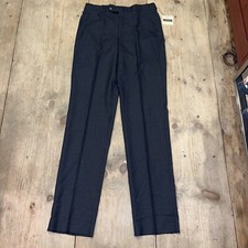 Corbin gray 100 wool Worsted dress pants Flat Front size 32 Unfinished Hem NEW