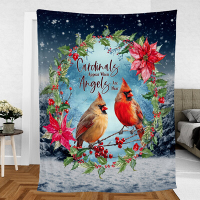 Cardinal Appear When Angels Are Near Blanket Couple Cardinals Christmas Blanket