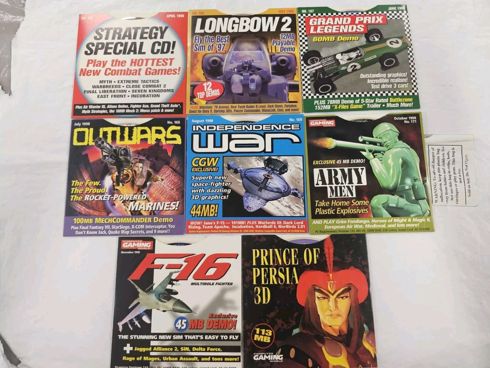Computer Weekly Demo Disc Computer Gaming World Demo Lot of 31 PC CD-ROM Demo Discs (1998-2001 ...