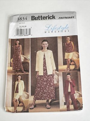 Butterick Misses Jacket Top Dress Size 14 16 18 Uncut Sewing Pattern ...