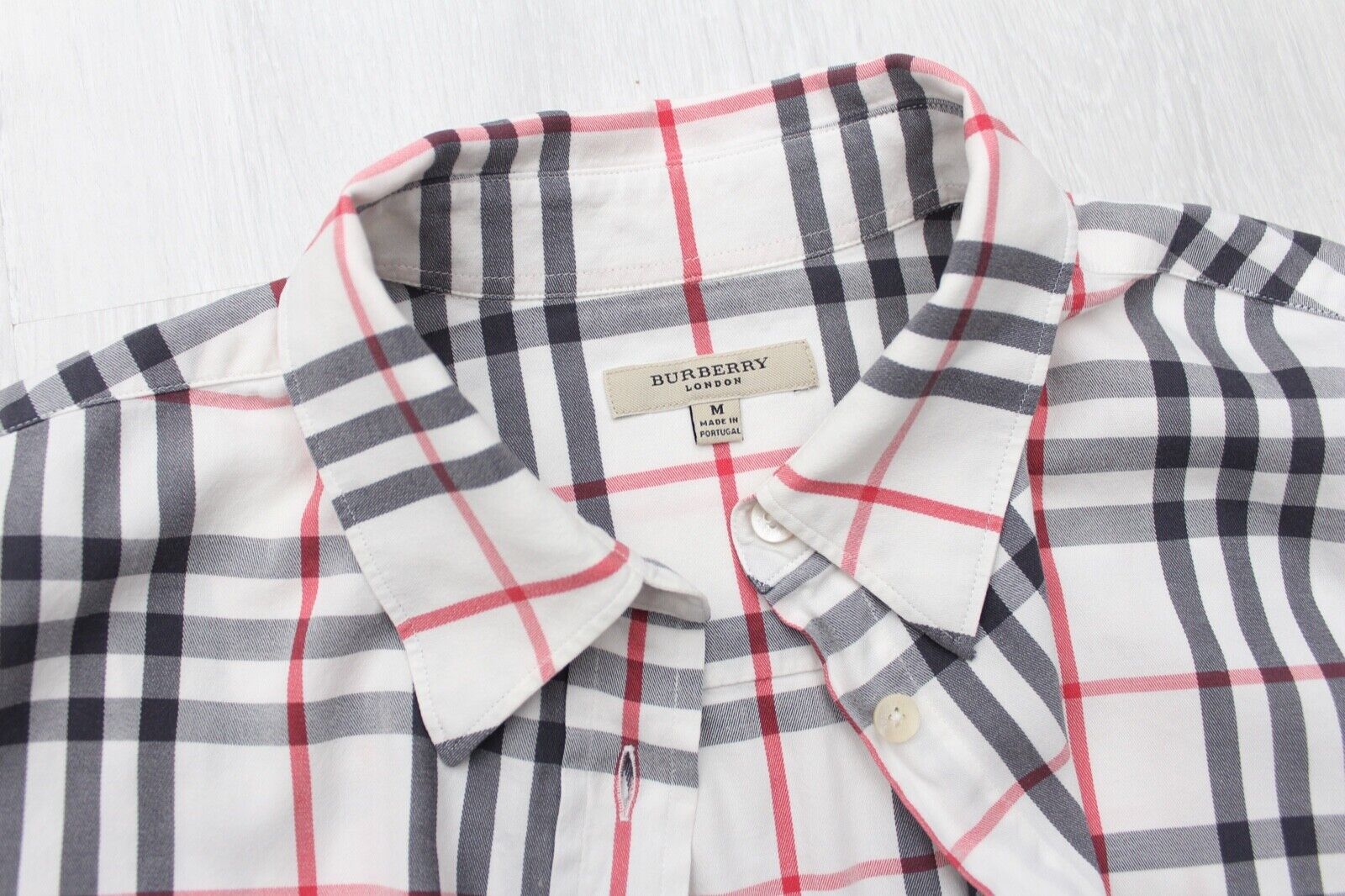 Women's BURBERRY London Nova Check Shirt Button-Down Long Sleeve Cotton  Size M