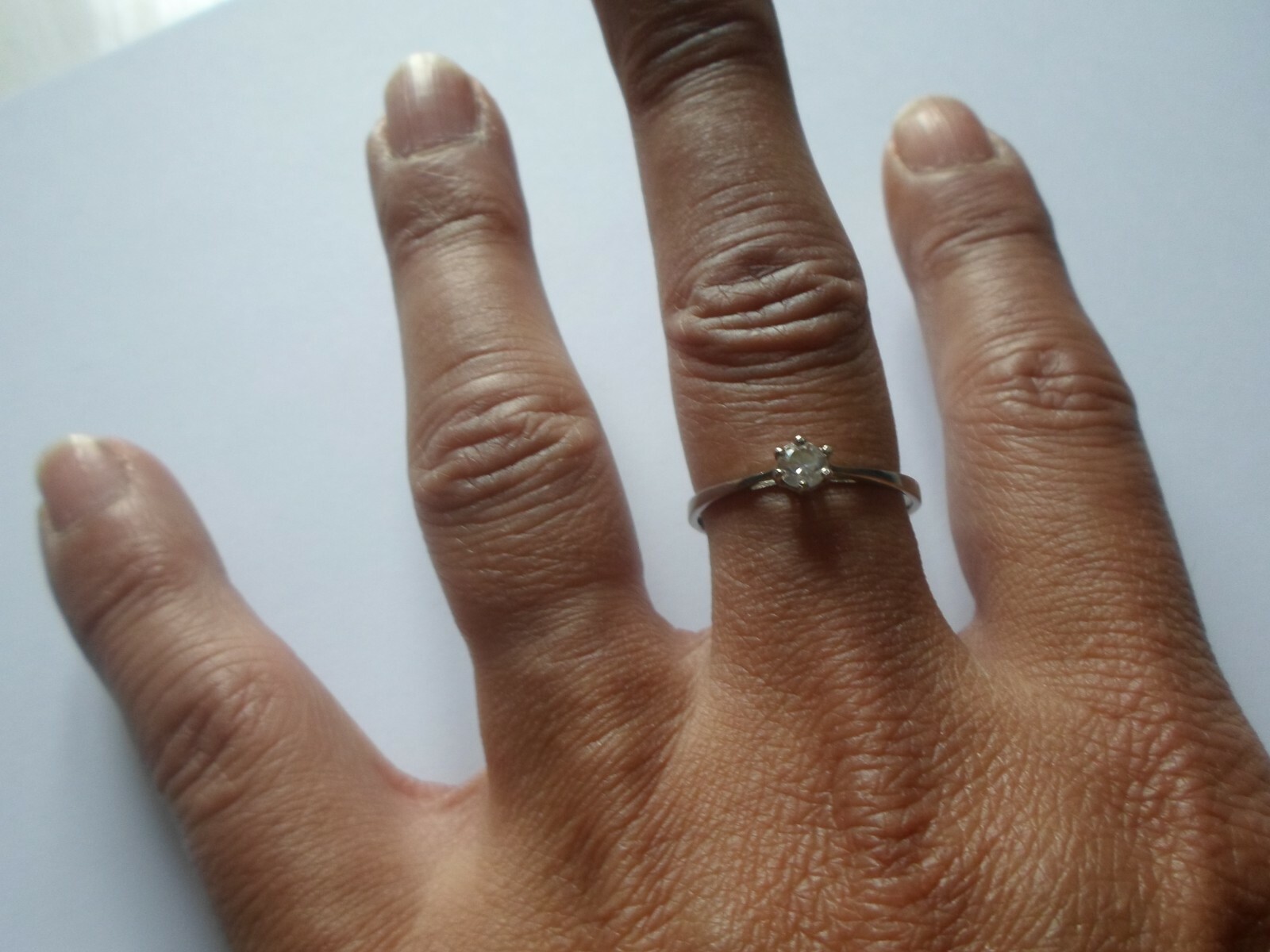 solid silver ring, solitaire, zirconium, s. 60 - image 3