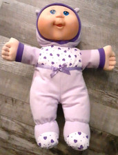 Cabbage Patch Kid Baby 1st Doll Purple Outfit Blue Eye 2009 Dimple Jakks Pacific