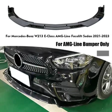 Front Lip Splitter Gloss Black For Mercedes W213 2021 2022 E350 E-Class Facelift