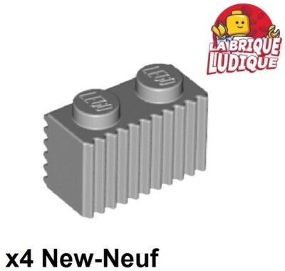Lego 4x Stein Brick modifiziert 1x2 Grillrost grau/light bluish gray 2877 NEU