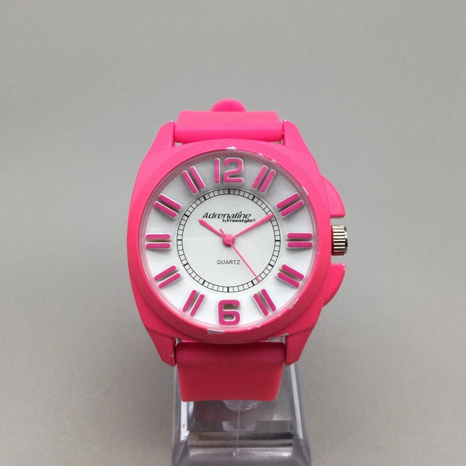 Freestyle Adrenaline Watch Women 42mm Pink 50M Silicone Band New Battery - image 2 of 4