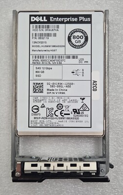 Dell 800GB SSD SAS 12Gbps 2.5'' 0B32119 HGST HUSMM1680ASS200 W