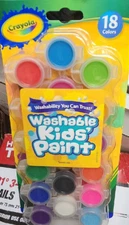 Crayola Washable Kids' Paint / 18 Colors / 1 Brush / Non-Toxic