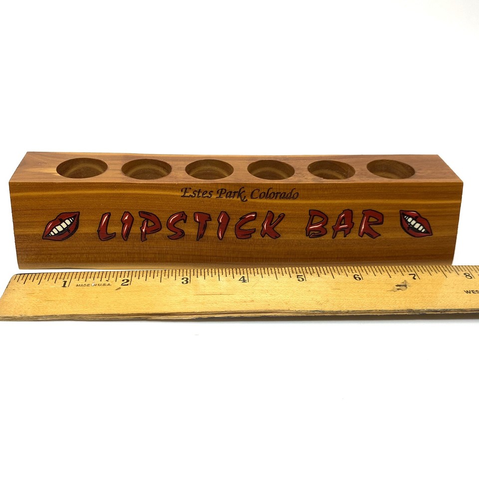 Vintage Lipstick Bar Wood Souvenir Holder Vanity ESTES PARK COLORADO eBay