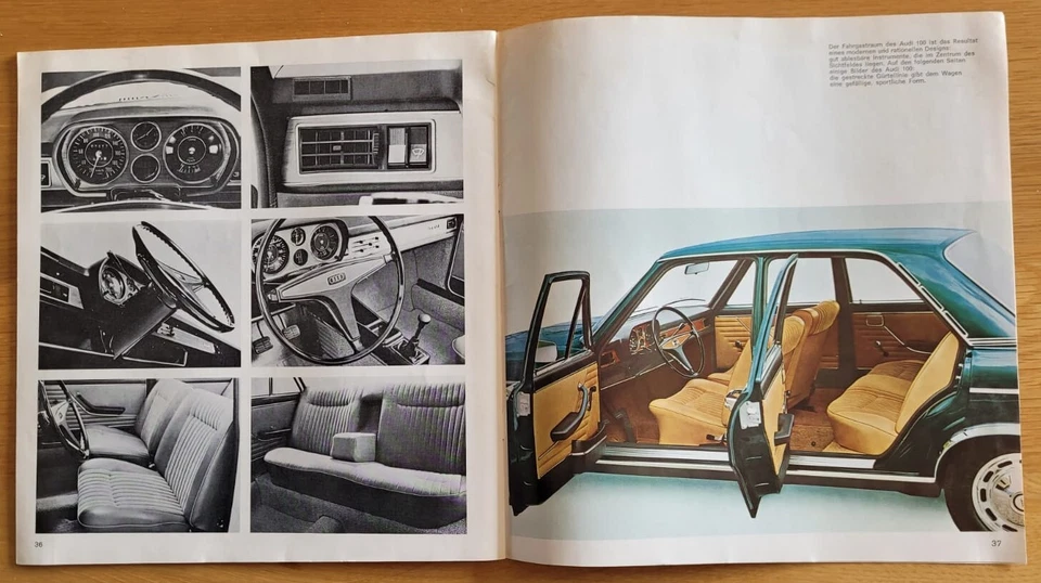 Rare Audi 100 Design & Development 1969 German Market Sales Brochure Style Auto - Image 3 of 4