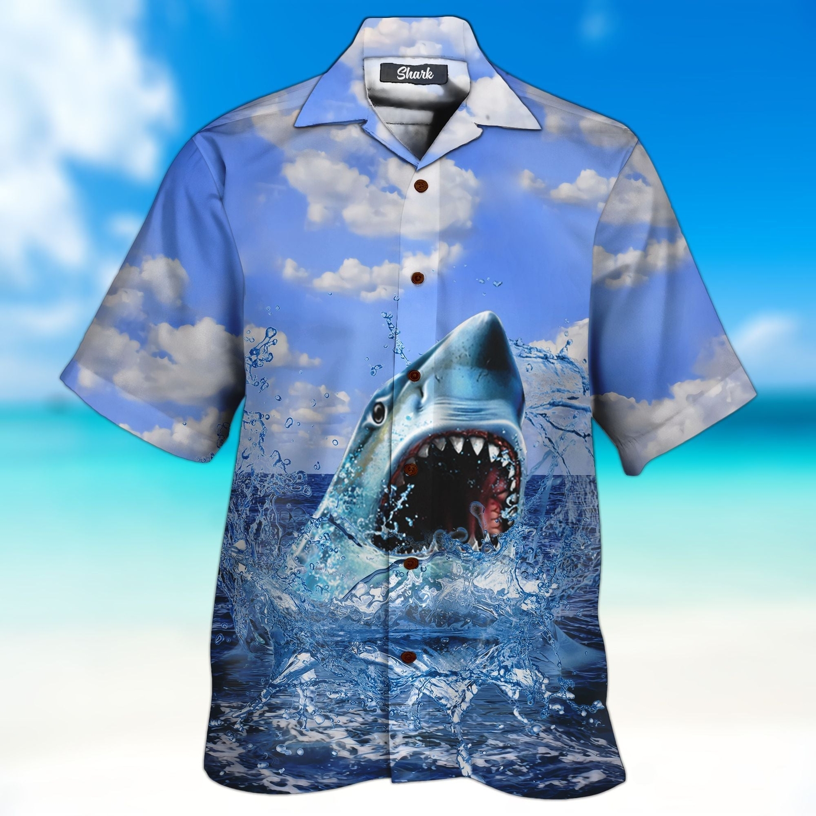 Shark 3D All Over Printed Hawaiian Shirt For Men US Size Summer Style NEW