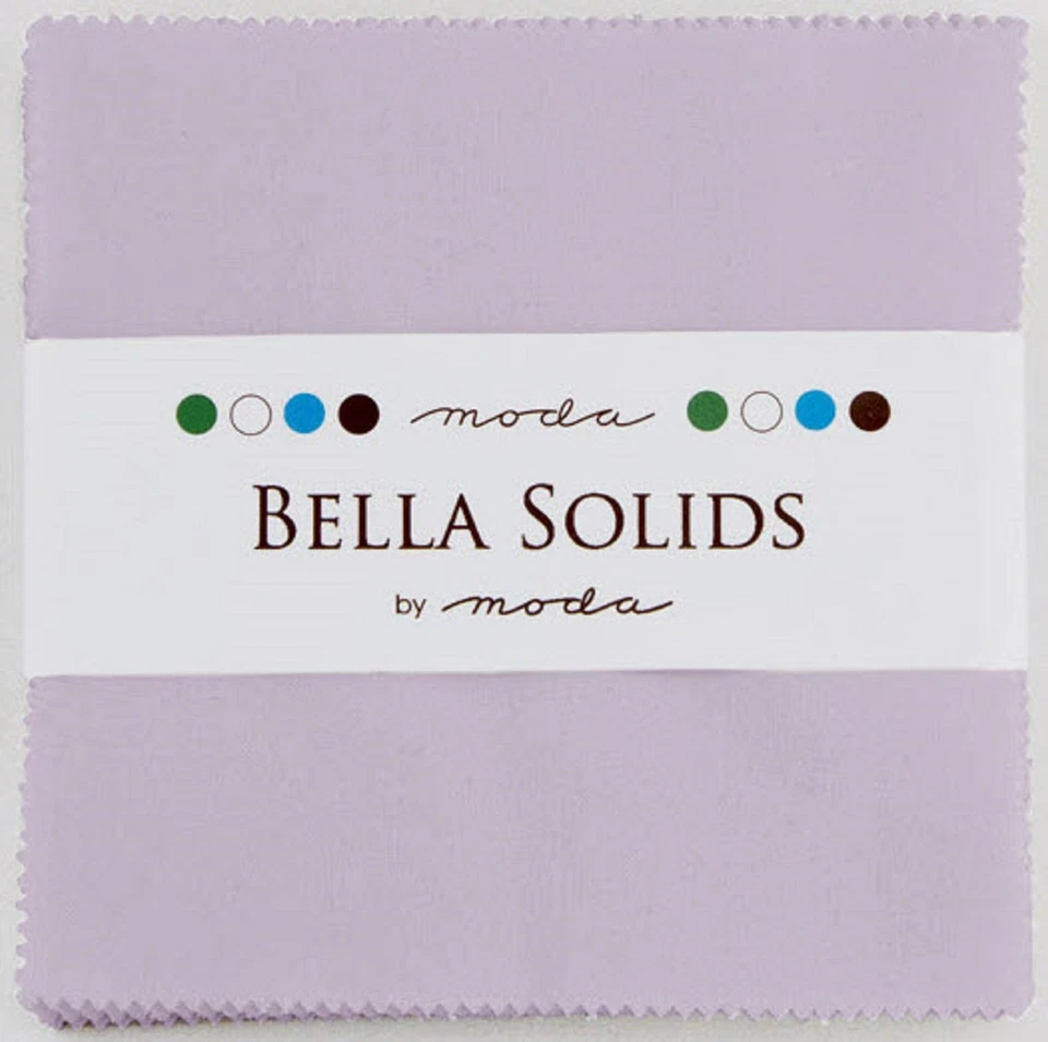 Lilac Bella Solids Moda Charm Pack 42 100% Cotton 5" Precut Fabric Quilt Squares - Image 2 of 2