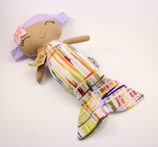 Jams World Hawaii Happy Hapa Mermaid Doll Bright Colorful Fabric 12" Purple $53