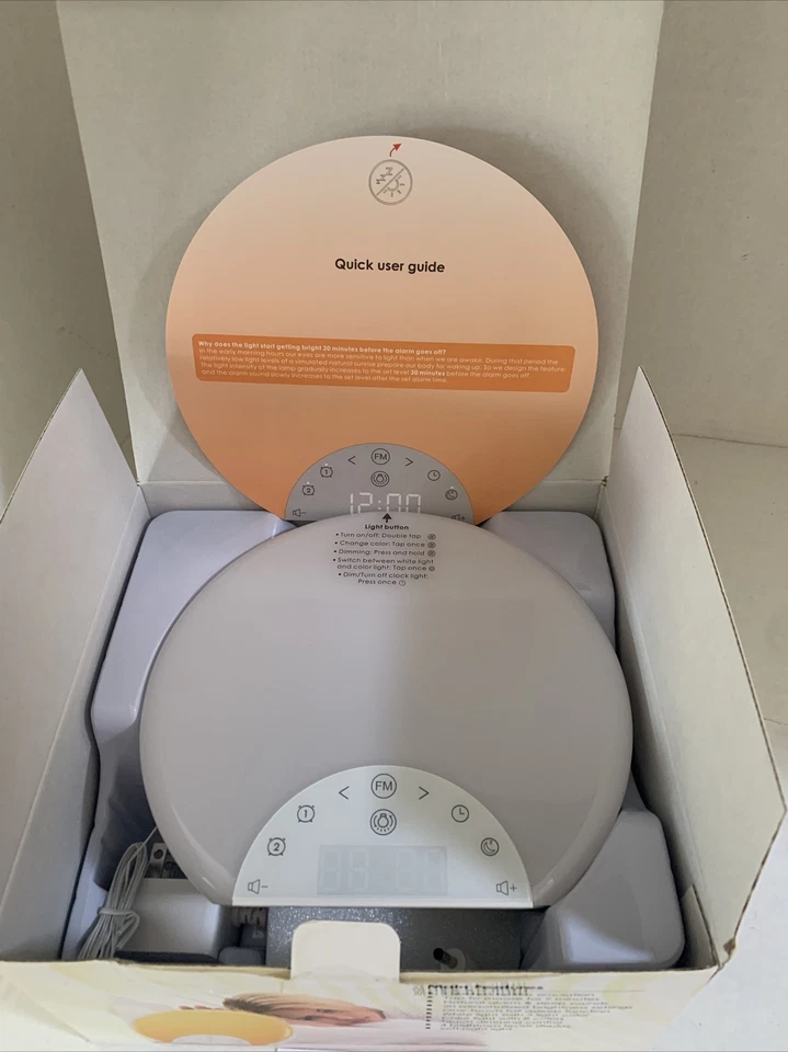 NEW Sunrise Alarm Clock Wake Up Light in White - Image 3 of 4
