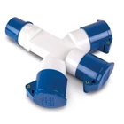 Camping Splitter 16 Amp 3 Way  3 Electric Way Caravan Y Connector 240V 16A Blue