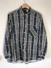 Mens Vtg American Edition USA Button Front Plaid Cotton Flannel Shirt Large