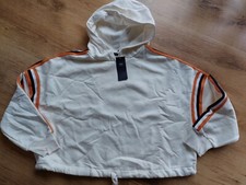 Image of Marks And Spencer Ladies Cream Cropped Hooded Sweatshirt, Size Medium, BNWT