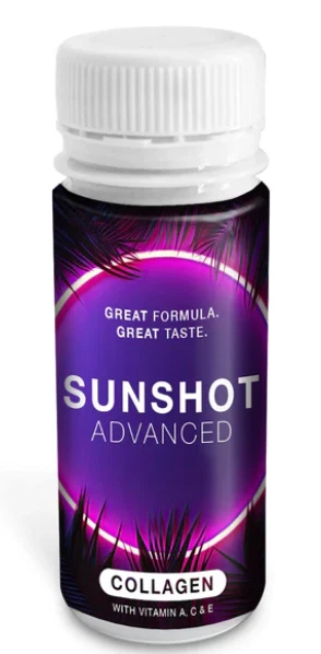 10x SUNSHOT Collagen Sunbed Tanning Accelerator & Beauty Drink - Vitamins A & E