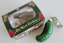 Old World Christmas PICKLE Glass Ornament in box 7-xm