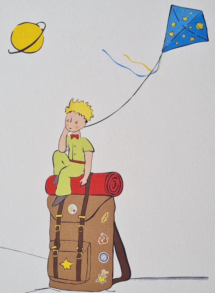 SAINT-EXUPERY * DER KLEINE PRINZ UN DER RUCKSACK*Lithographie+Zertifikat*limited - Bild 3 von 4