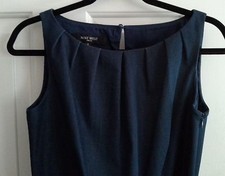 Nine West - Deep Blue Sleeveless Dress With Yellow Patent Belt - Size 6 - EUC