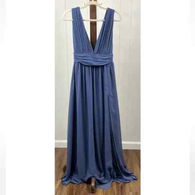 Lulu's NWOT Heavenly Hues Denim Blue Maxi Dress Women's