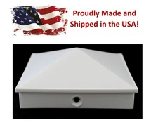 White Plastic Pyramid Nominal 4x4(3-5/8x3-5/8")Fence Cap 1, 2, 3, 4, 5, 10 packs