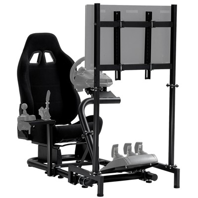 Hottoby G923 Racing Sim Cockpit &TV Stand Seat Fit Fanatec Logitech Thrustmaster