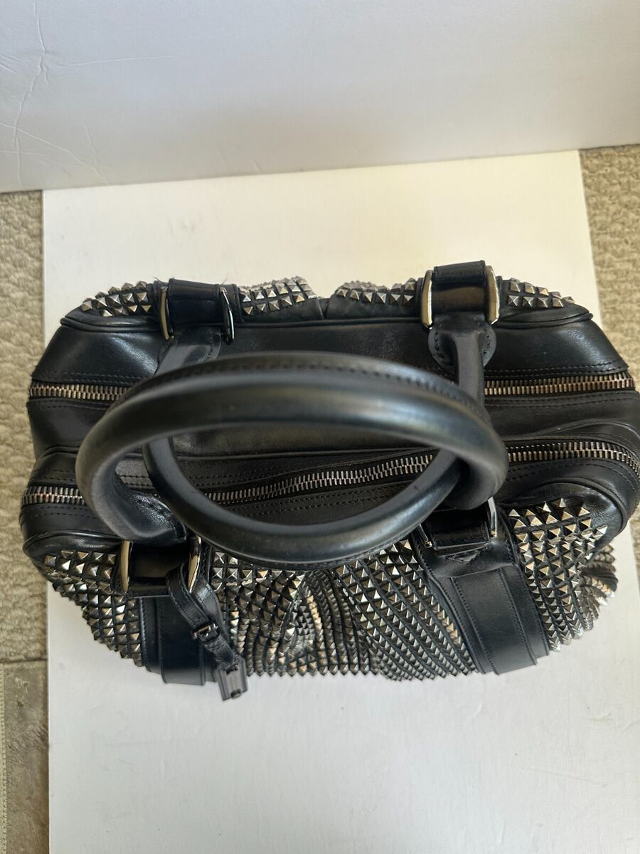 Burberry Prorsum Knight Satchel Handbag - Black Studded Burberry Prorsum Knight Satchel Handbag - Black Studded
