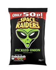 Space Raiders 25g x 36 Packs PICKLED ONION Flavour Snacks Full Box