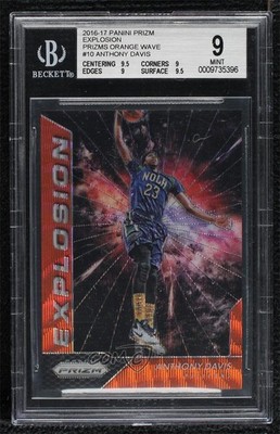2016 Panini Prizm Explosion Orange Wave 2/25 Anthony Davis #10 BGS 9 MINT 04cw