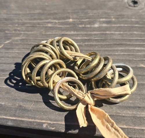 3/4 " Diameter Connector Welded Ring Brass Plate lot of 22 Vintage
