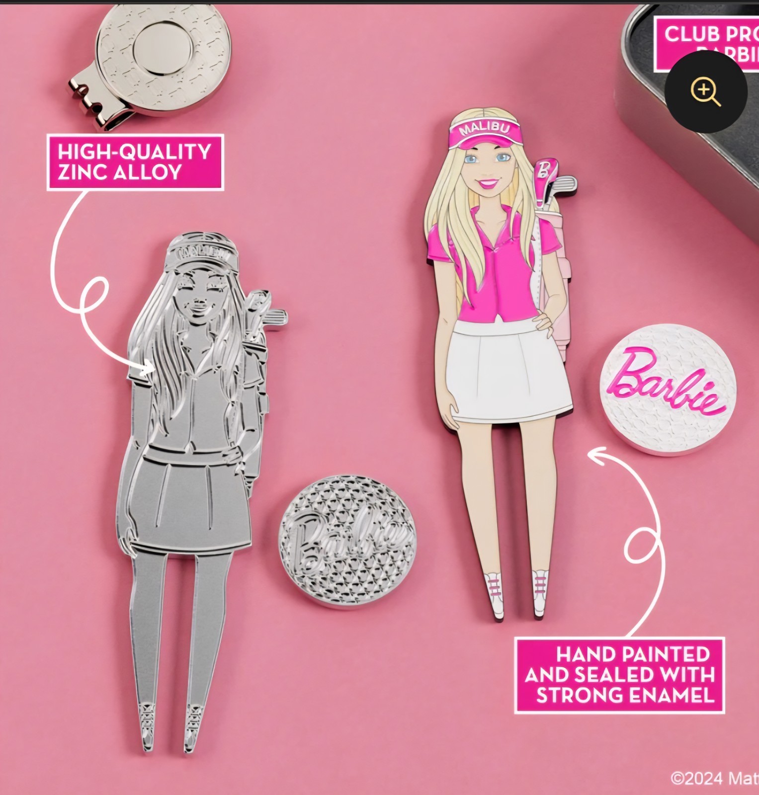 Putt Buddies Collectible Club Pro Barbie & Cad Ken Divot & Ball Marker Set 2