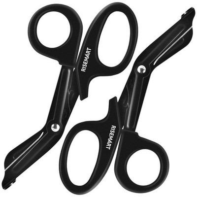 Trauma Shears - RISEMART Bandage Scissors for Nurses, 7.5'' Black+black